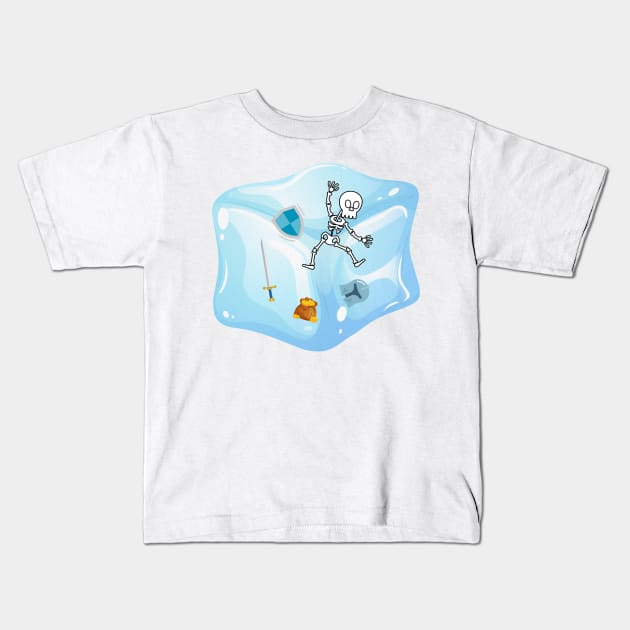 Gelatinous Cube - Ice Blue Kids T-Shirt by NerdySparkleGoth